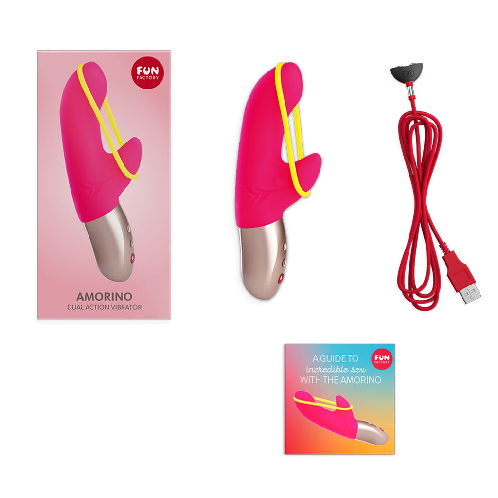 Мінівібратор-кролик зі стимулювальною стрічкою Fun Factory AMORINO pink neon