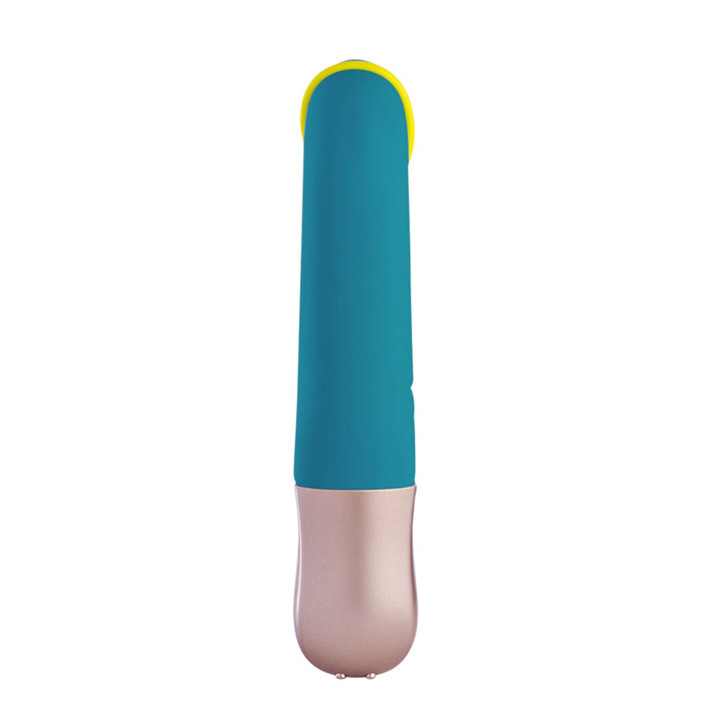 Мінівібратор-кролик зі стимулювальною стрічкою Fun Factory AMORINO petrol neon