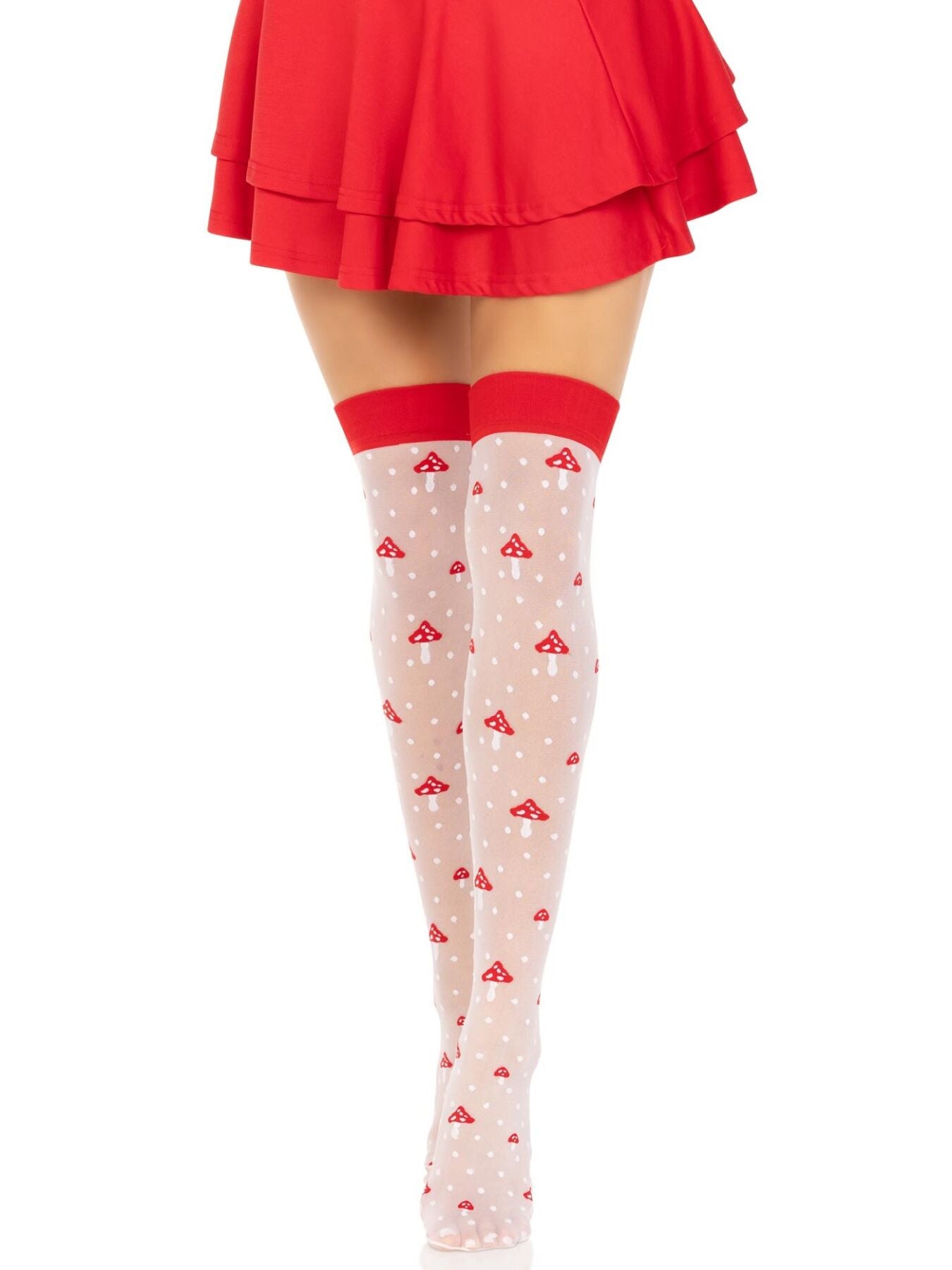 Панчохи Leg Avenue Polka Dot Mushroom Thigh Highs