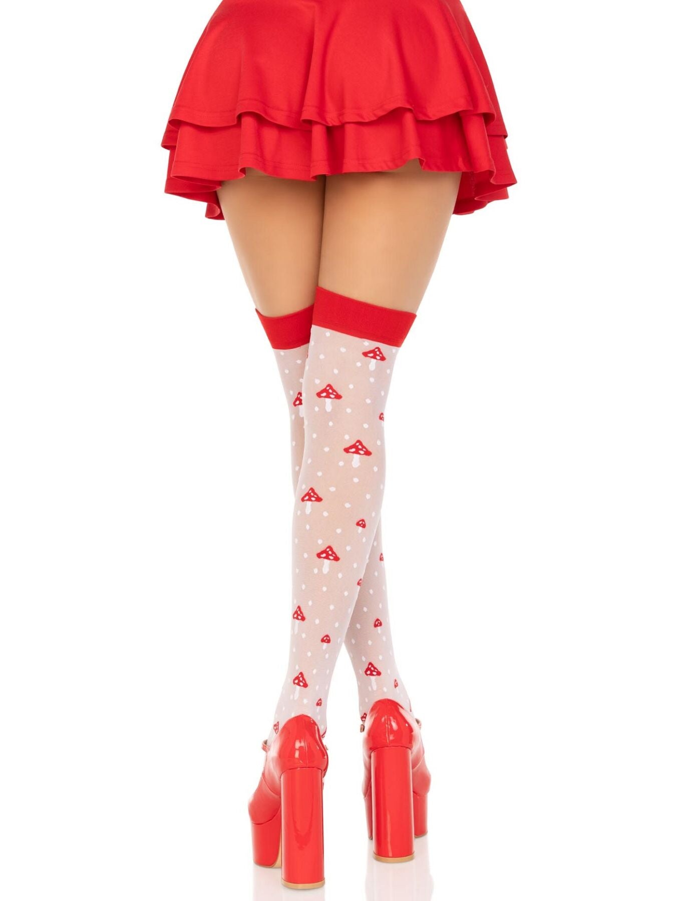 Панчохи Leg Avenue Polka Dot Mushroom Thigh Highs