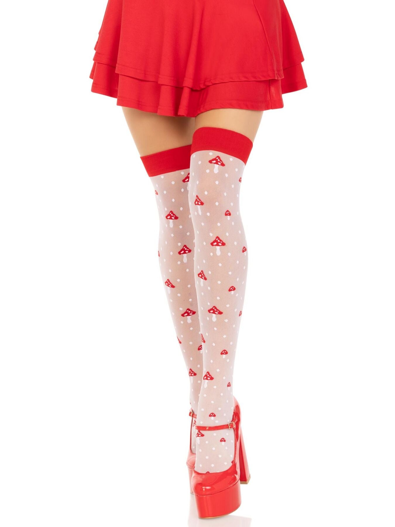 Панчохи Leg Avenue Polka Dot Mushroom Thigh Highs