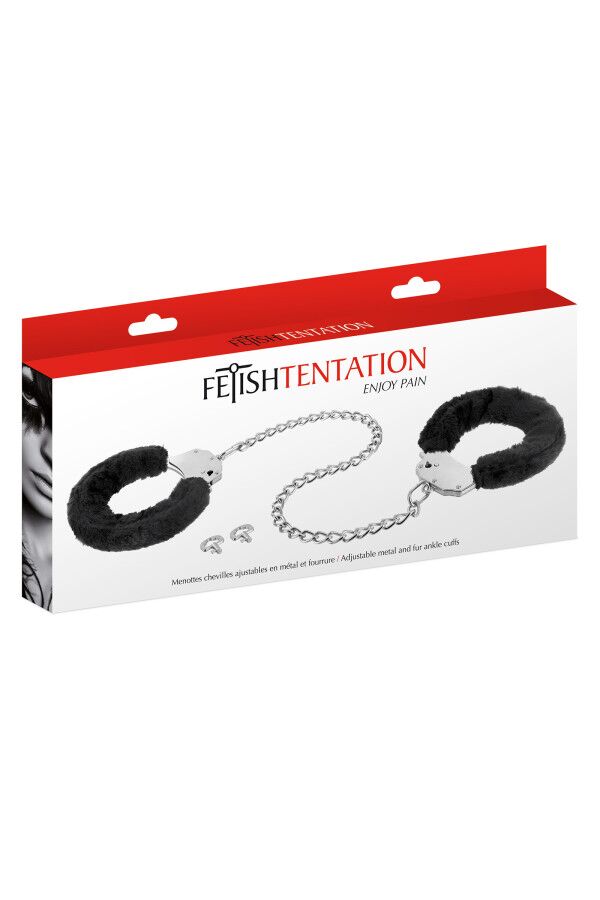 Металеві поножі з хутром Fetish Tentation Adjustable metal and