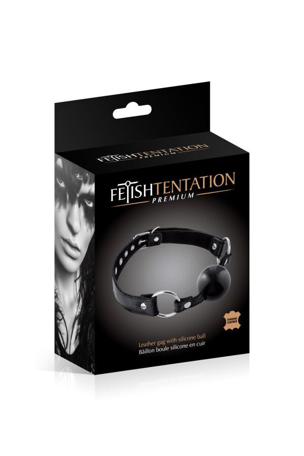 Кляп із силіконовою кулькою Fetish Tentation Premium Leather gag
