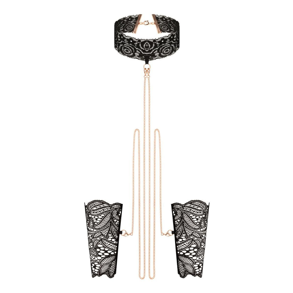 Мереживні наручники та комір Rosy Gold Lace Cuffs and Collar