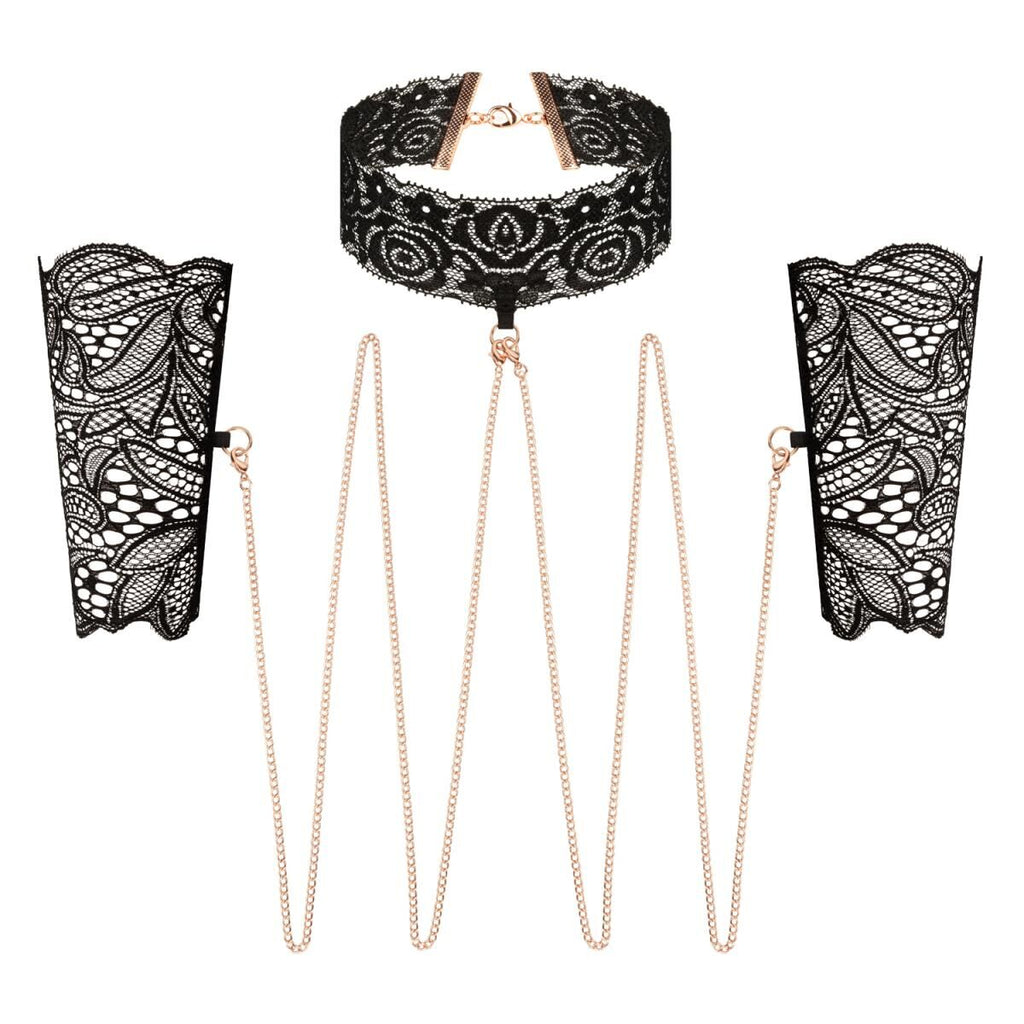Мереживні наручники та комір Rosy Gold Lace Cuffs and Collar