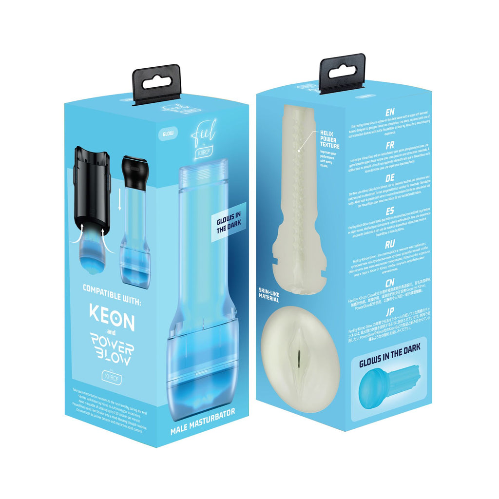 Мастурбатор Kiiroo Feel Glow PBC, сумісний з PowerBlow, Control та Keon, світиться в темряві