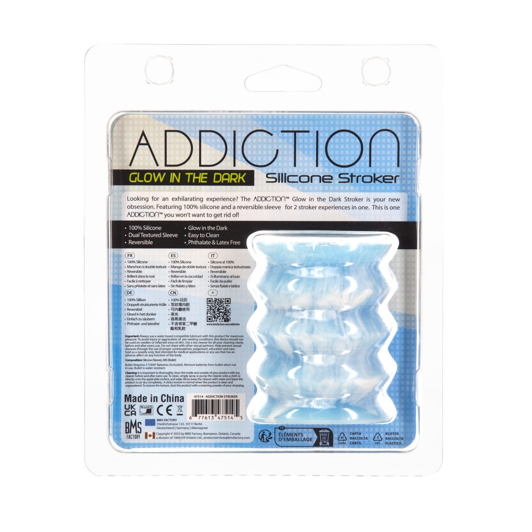 Мастурбатор ADDICTION Silicone Reversible Stroker - Glow in the Dark