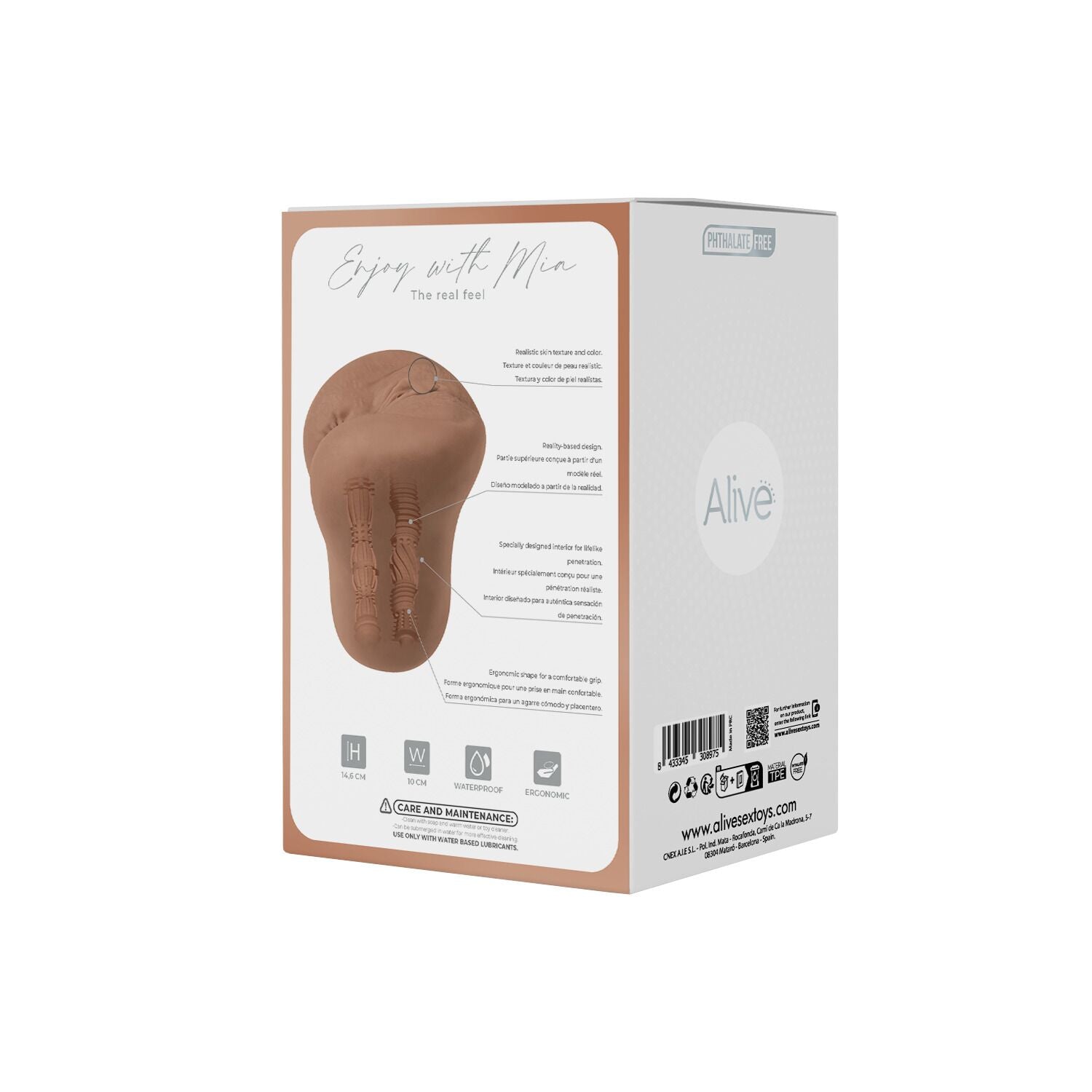 Мастурбатор Alive Mia Super Realistic Masturbator XL Caramel