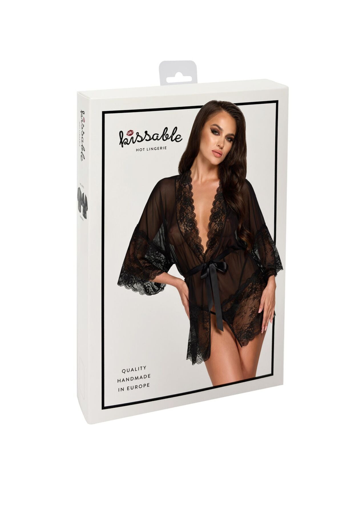Пеньюар Kissable Midnight Kiss Negligee Noir Handmade