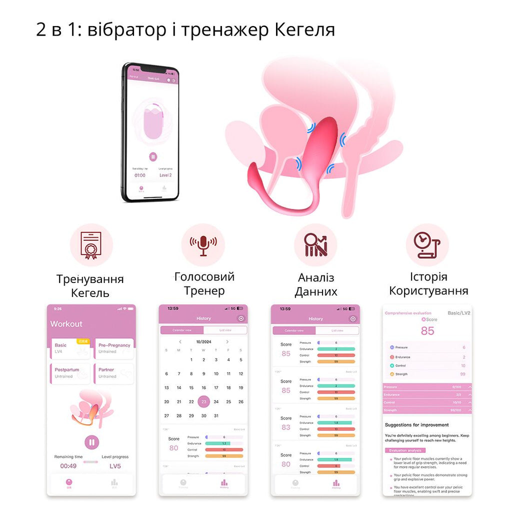 Смарт-віброяйце Magic Motion Flamingo Max 2 в 1 віброяйце та тренажер Кегеля