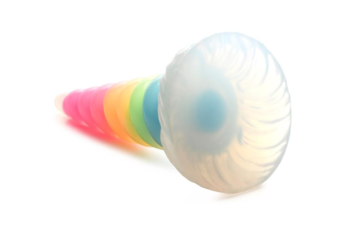 Фентезійний фалоімітатор Creature Cocks Luminescent Rainbow Silicone Dildo