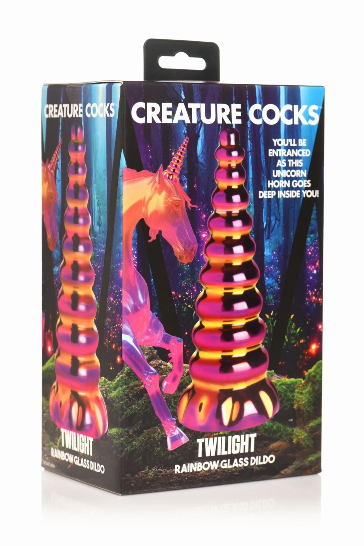 Фентезійний скляний фалоімітатор Creature Cocks Twilight Rainbow Glass Dildo