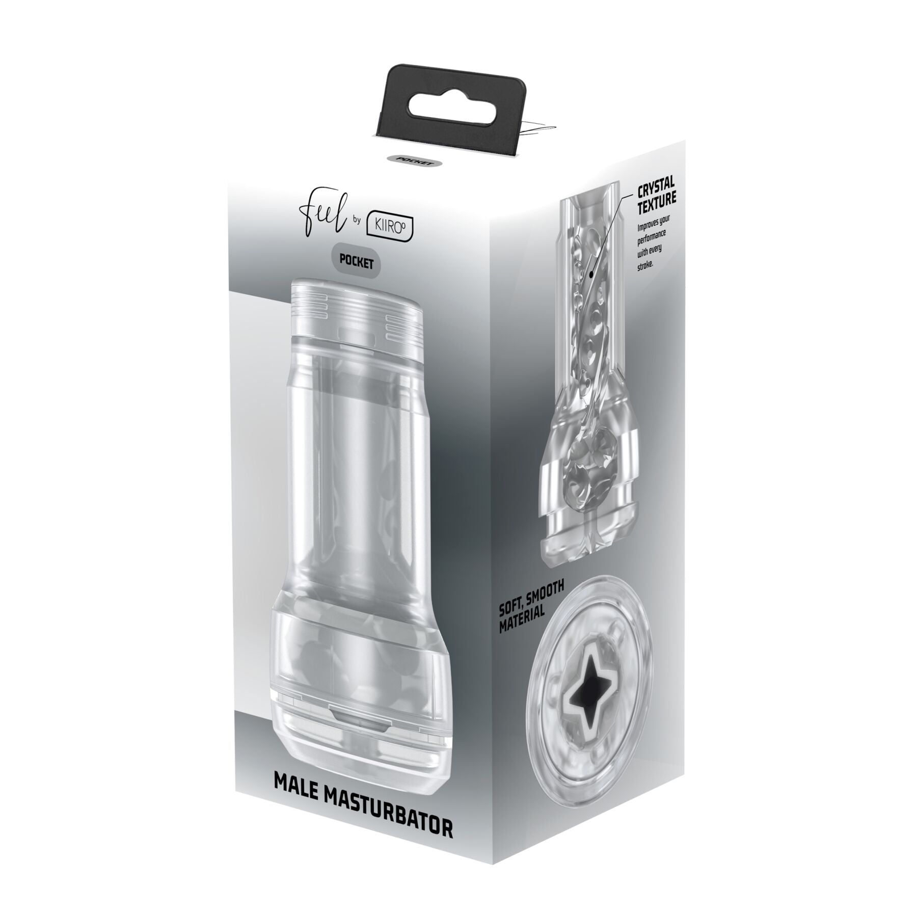 Мастурбатор Kiiroo Feel Pocket Crystal, сумісний з інтерактивною насадкою PowerBlow