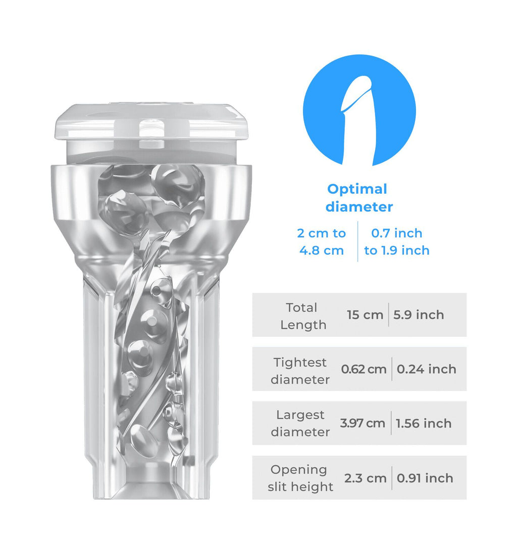 Мастурбатор Kiiroo Feel Pocket Crystal, сумісний з інтерактивною насадкою PowerBlow