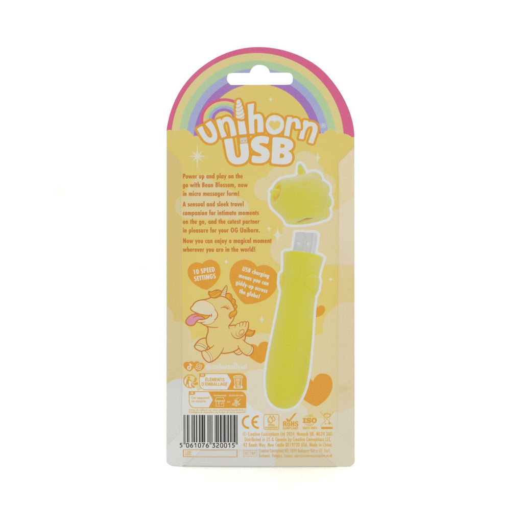 Вібратор-єдиноріжка Unihorn USB Bullet - Bean Blossom