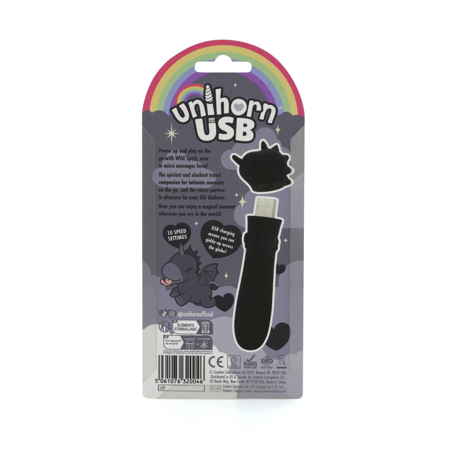 Вібратор-єдиноріжка Unihorn USB Bullet - Wild Spirit