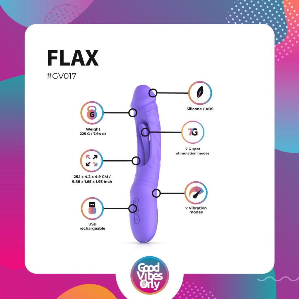 Вібратор Good Vibes Only Flax Vibrating Dildo with G-Spot Stimulator