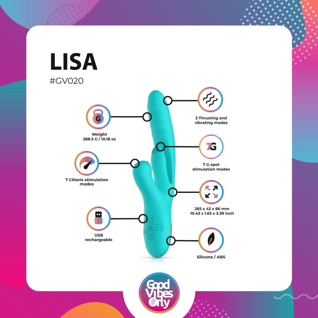 Вібратор-кролик Good Vibes Only Lisa Thrusting Rabbit Vibrator with G-Spot Stimulator