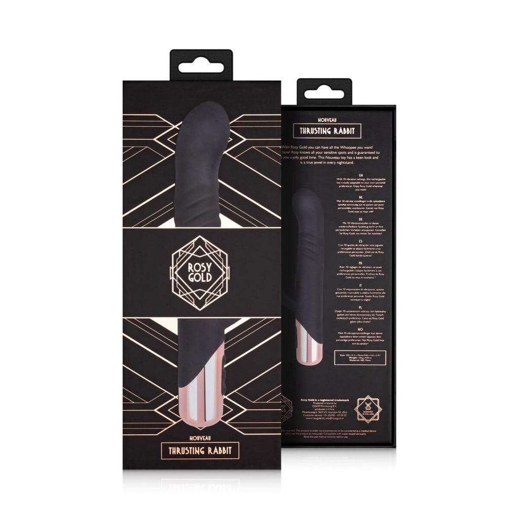 Вібратор-кролик Rosy Gold Rabbit Vibrator with thrusting function