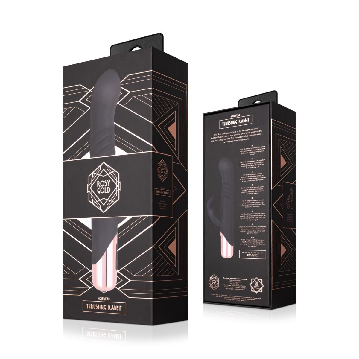 Вібратор-кролик Rosy Gold Rabbit Vibrator with thrusting function