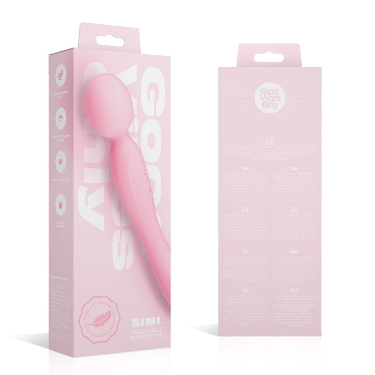 Вібромасажер Good Vibes Only SIMI Double-Sided Wand Vibrator Soft Silicone