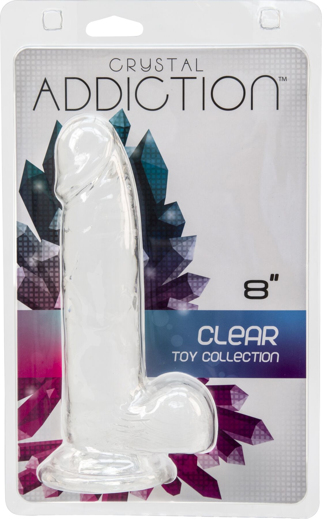 Прозорий фалоімітатор на присосці ADDICTION Clear Dildo with Balls 8″