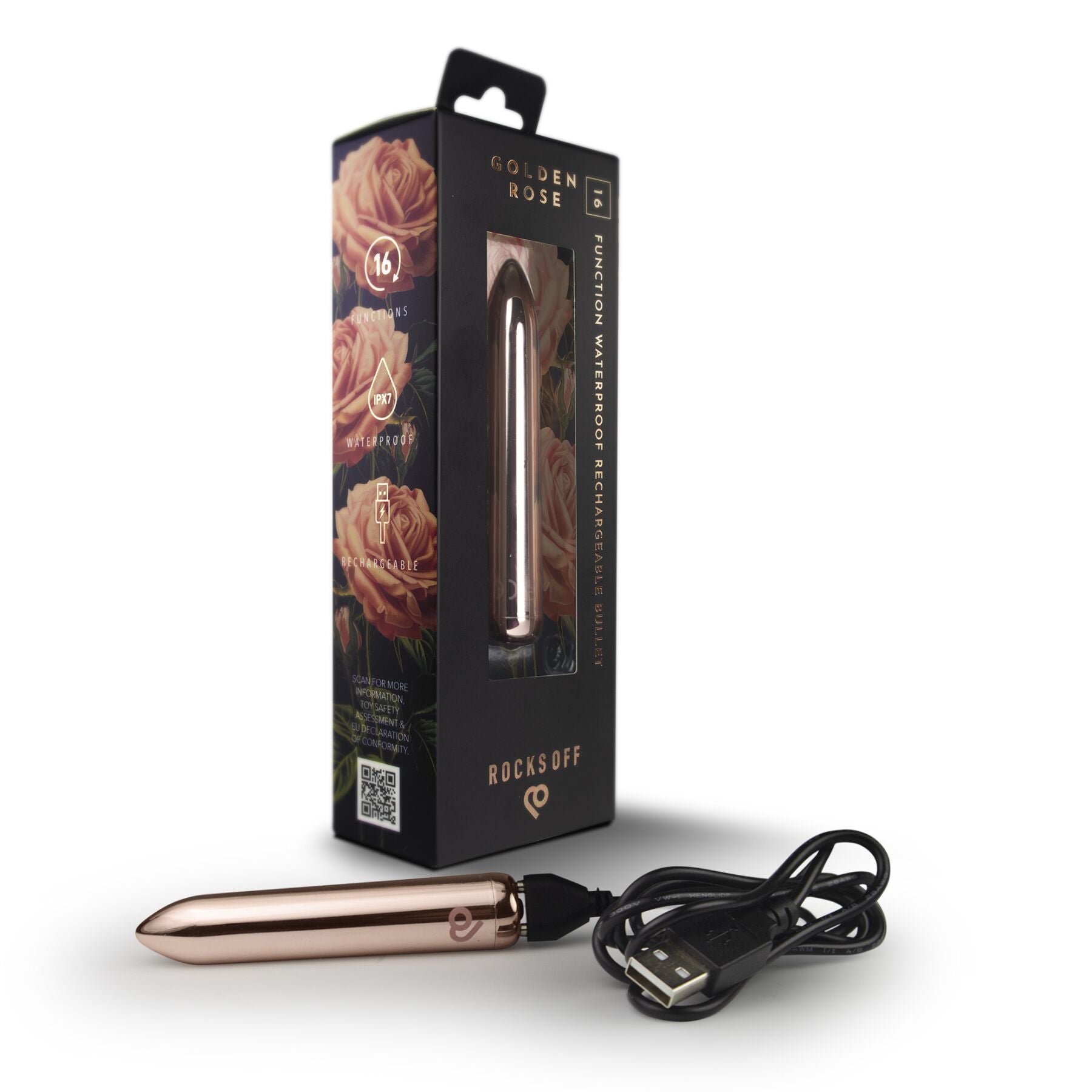 Віброкуля Rocks Off Bullet Golden Rose 16 Settings