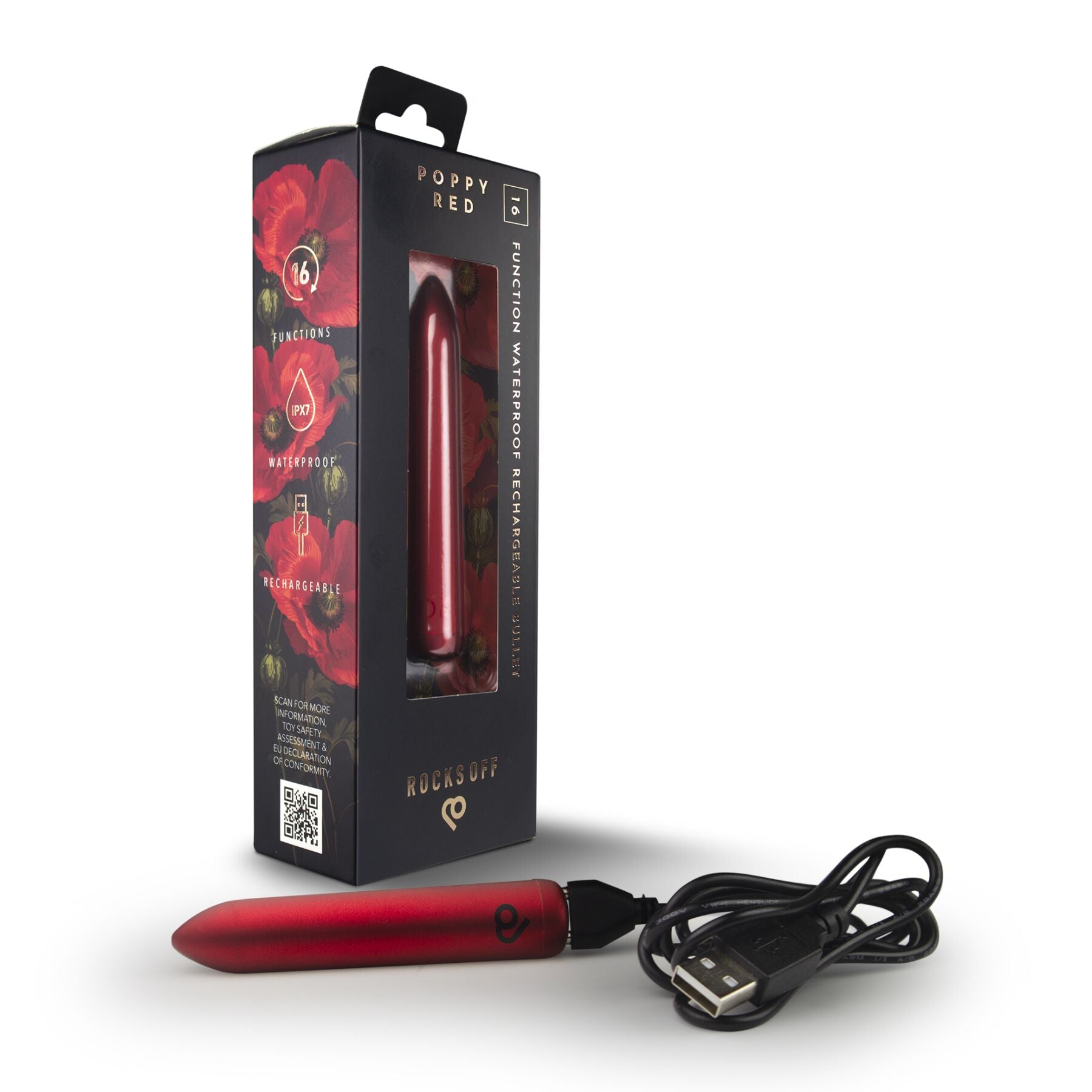 Віброкуля Rocks Off Bullet Poppy Red 16 Settings