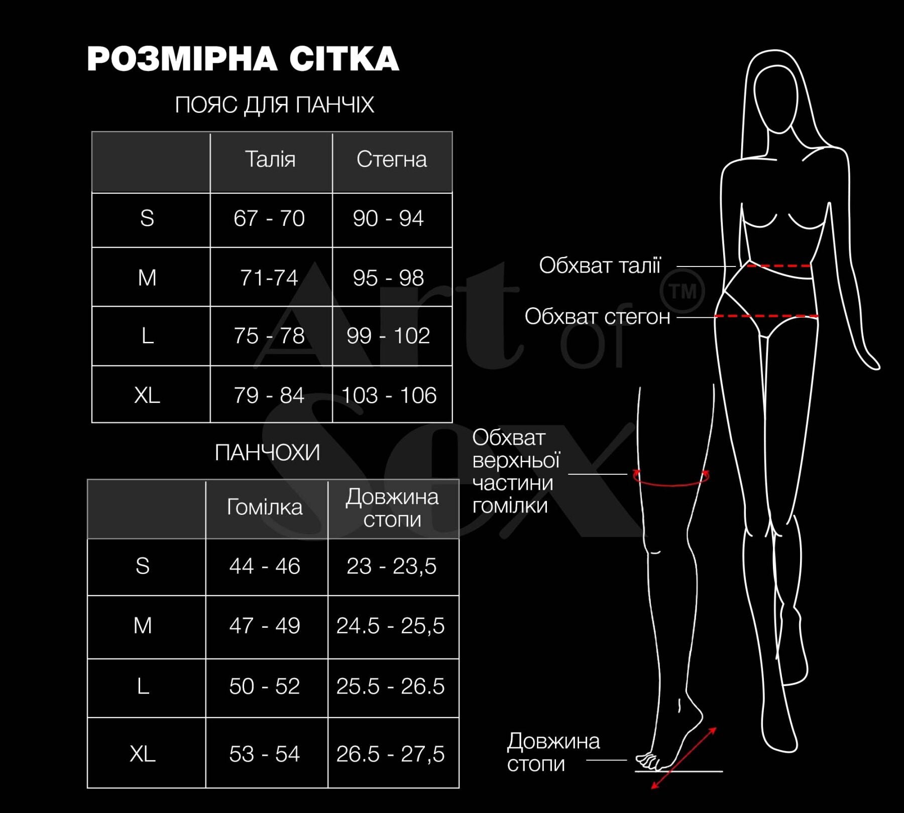 Комплект пояс та панчохи Art of Sex Deily