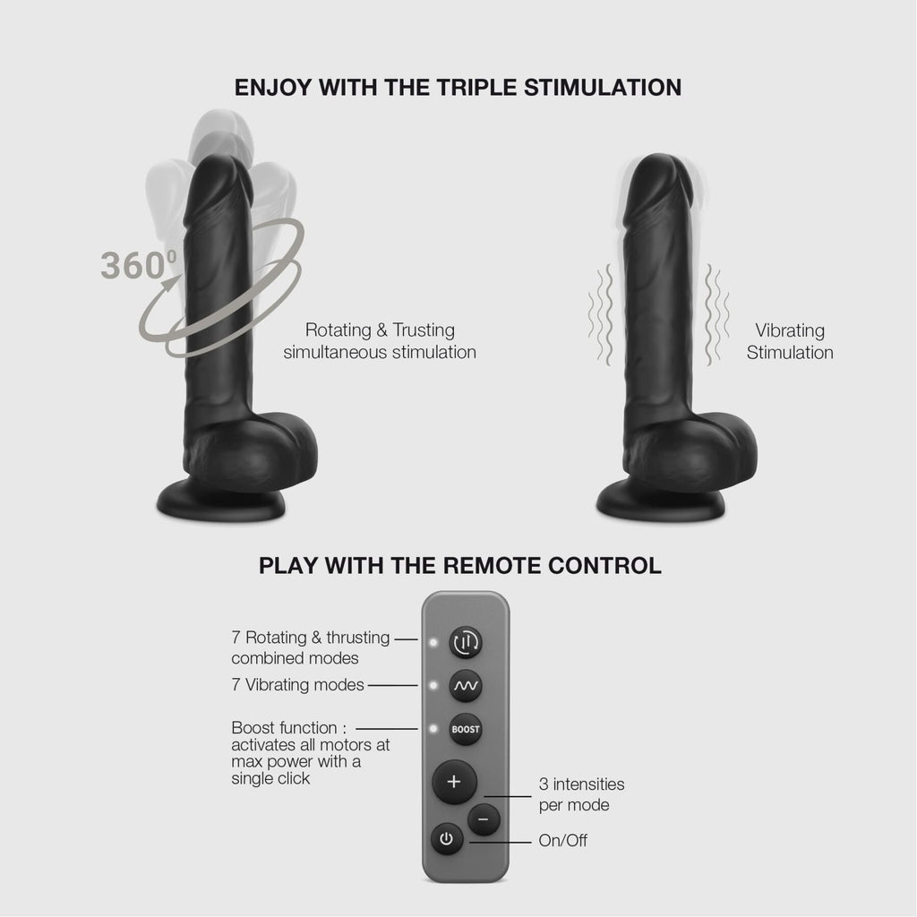 Фалоімітатор з вібрацією і ротацією Strap-On-Me Rotating & Vibrating Realistic Dildo