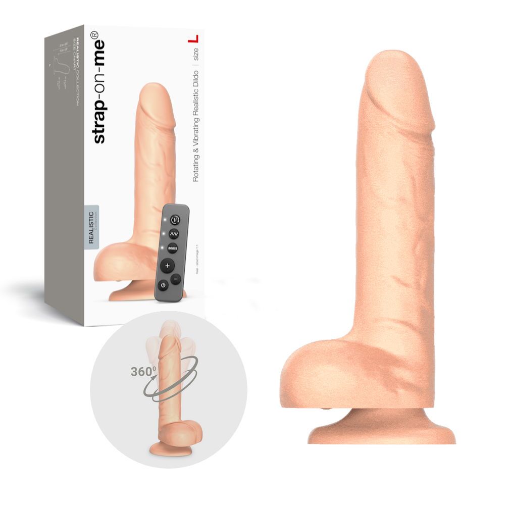 Фалоімітатор з вібрацією і ротацією Strap-On-Me Rotating & Vibrating Realistic Dildo