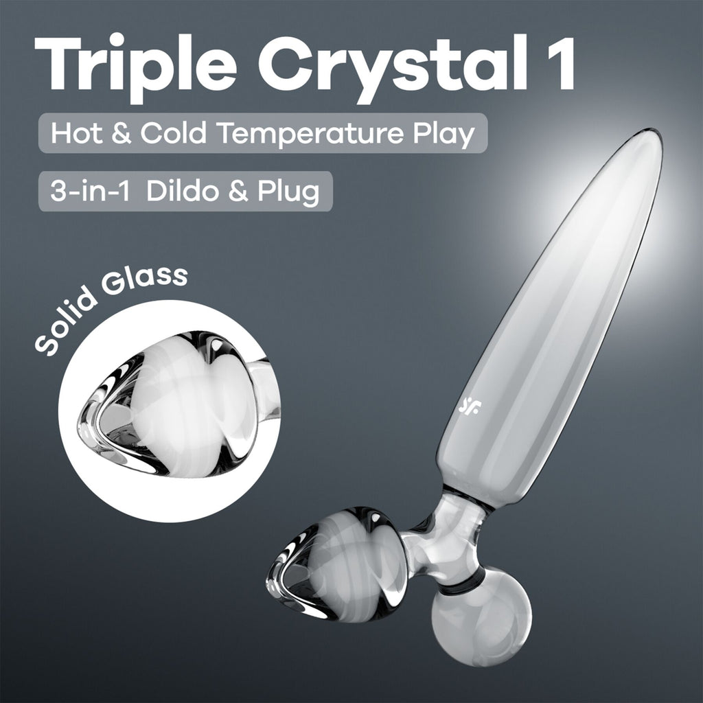 Тристоронній скляний дилдо Satisfyer Triple Crystal 1