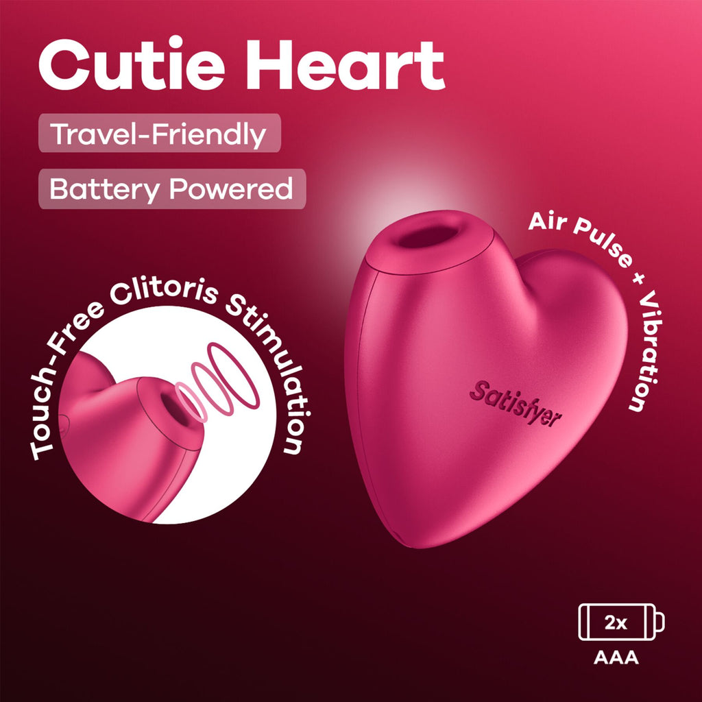 Вакуумний стимулятор-серце з вібрацією Satisfyer Cutie Heart Battery Series