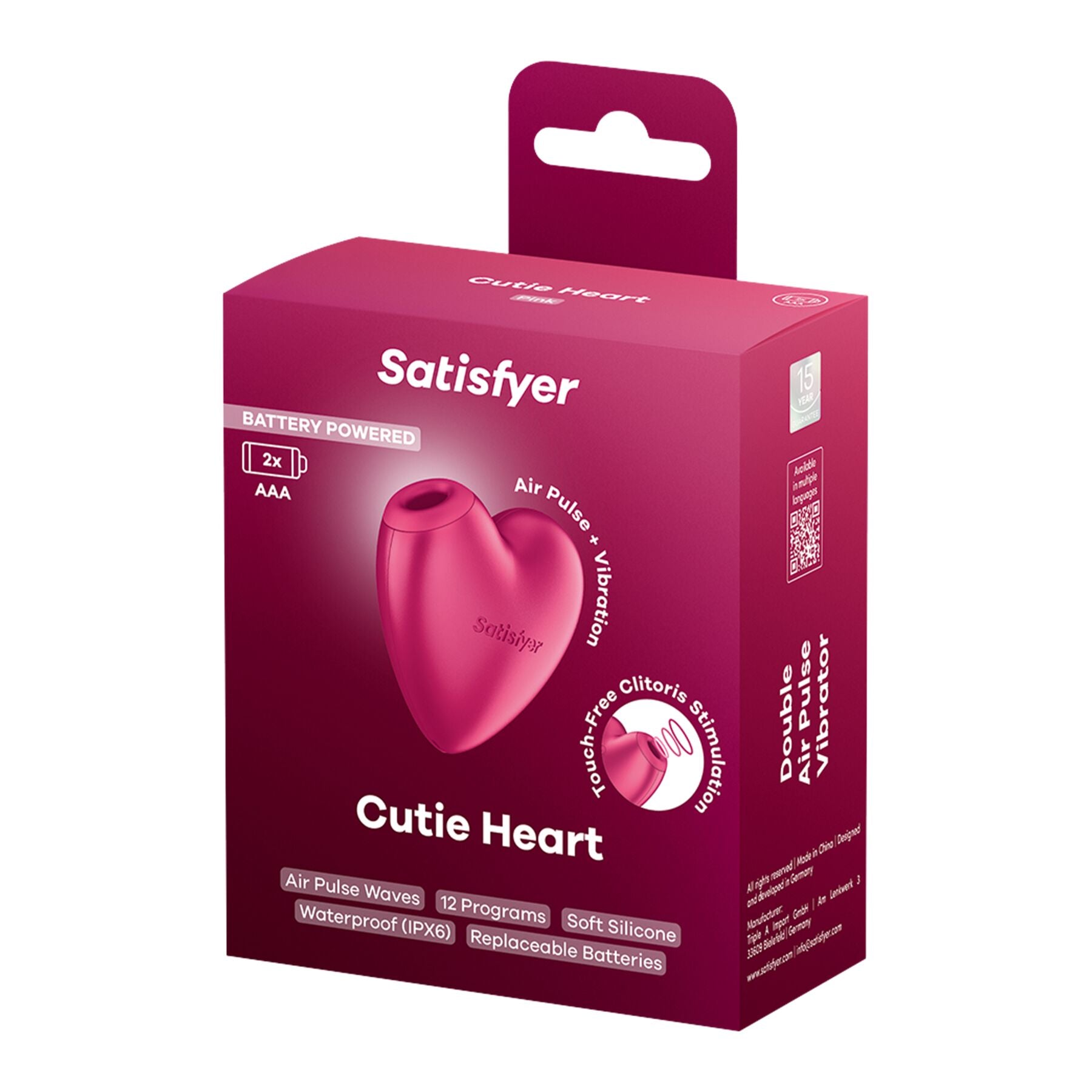 Вакуумний стимулятор-серце з вібрацією Satisfyer Cutie Heart Battery Series