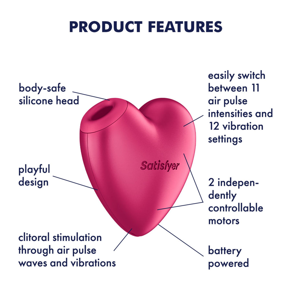 Вакуумний стимулятор-серце з вібрацією Satisfyer Cutie Heart Battery Series