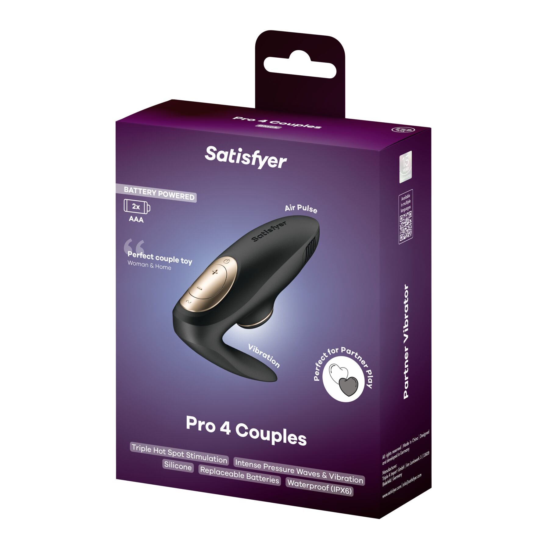 Вакуумний вібратор для пар Satisfyer Pro 4 Couples Battery Series