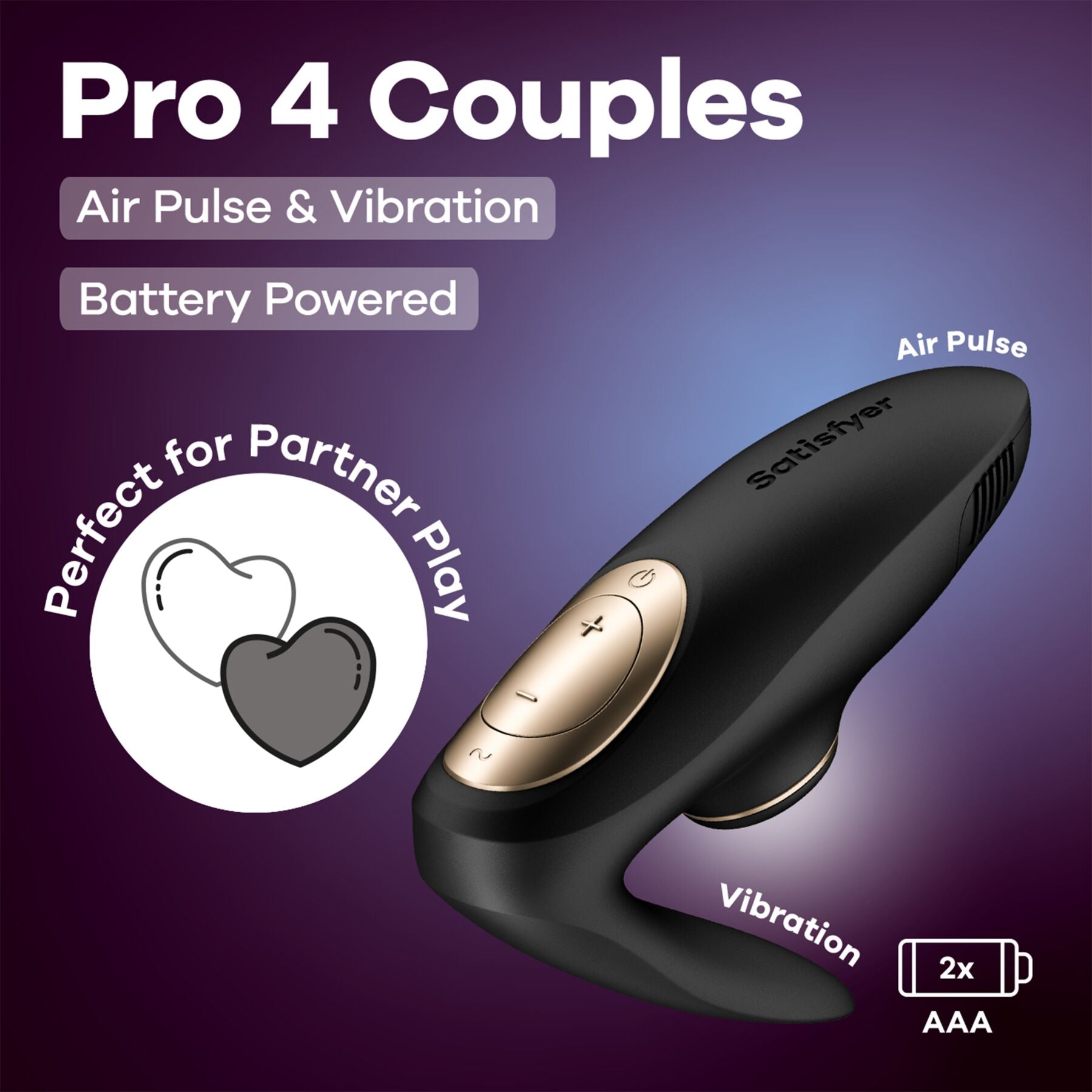Вакуумний вібратор для пар Satisfyer Pro 4 Couples Battery Series