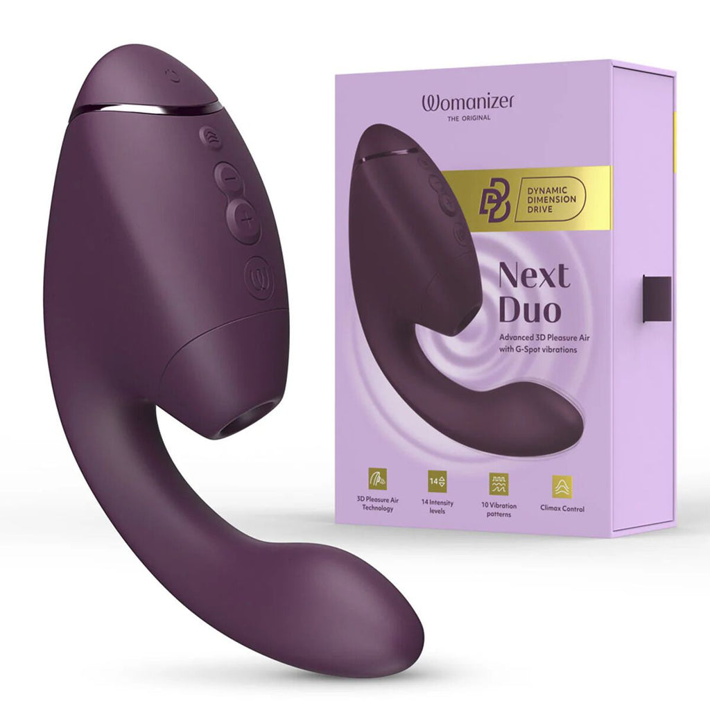 Подвійний вакуумний кліторальний стимулятор з вібрацією Womanizer Next Duo