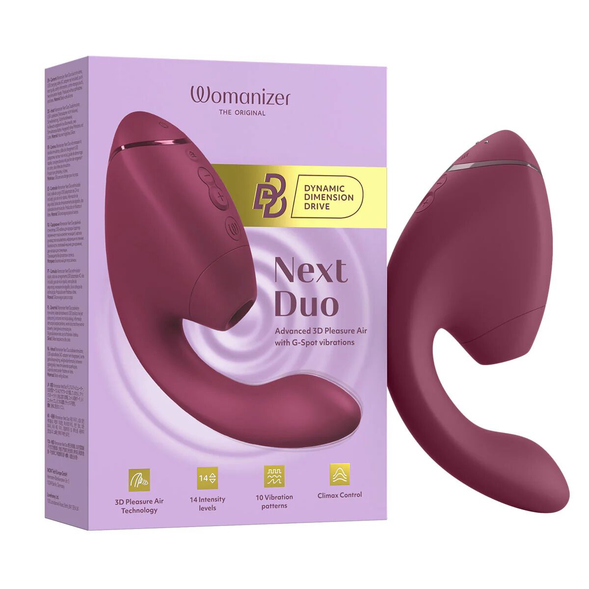 Подвійний вакуумний кліторальний стимулятор з вібрацією Womanizer Next Duo