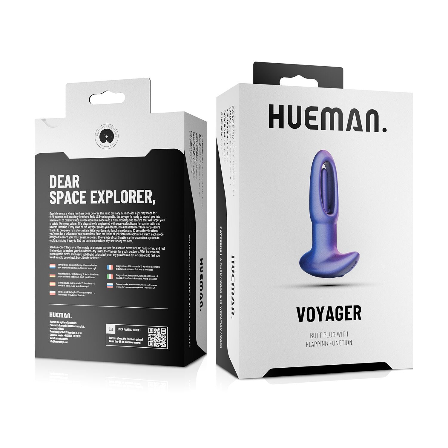 Анальна пробка з віброязичком Hueman Voyager Butt Plug