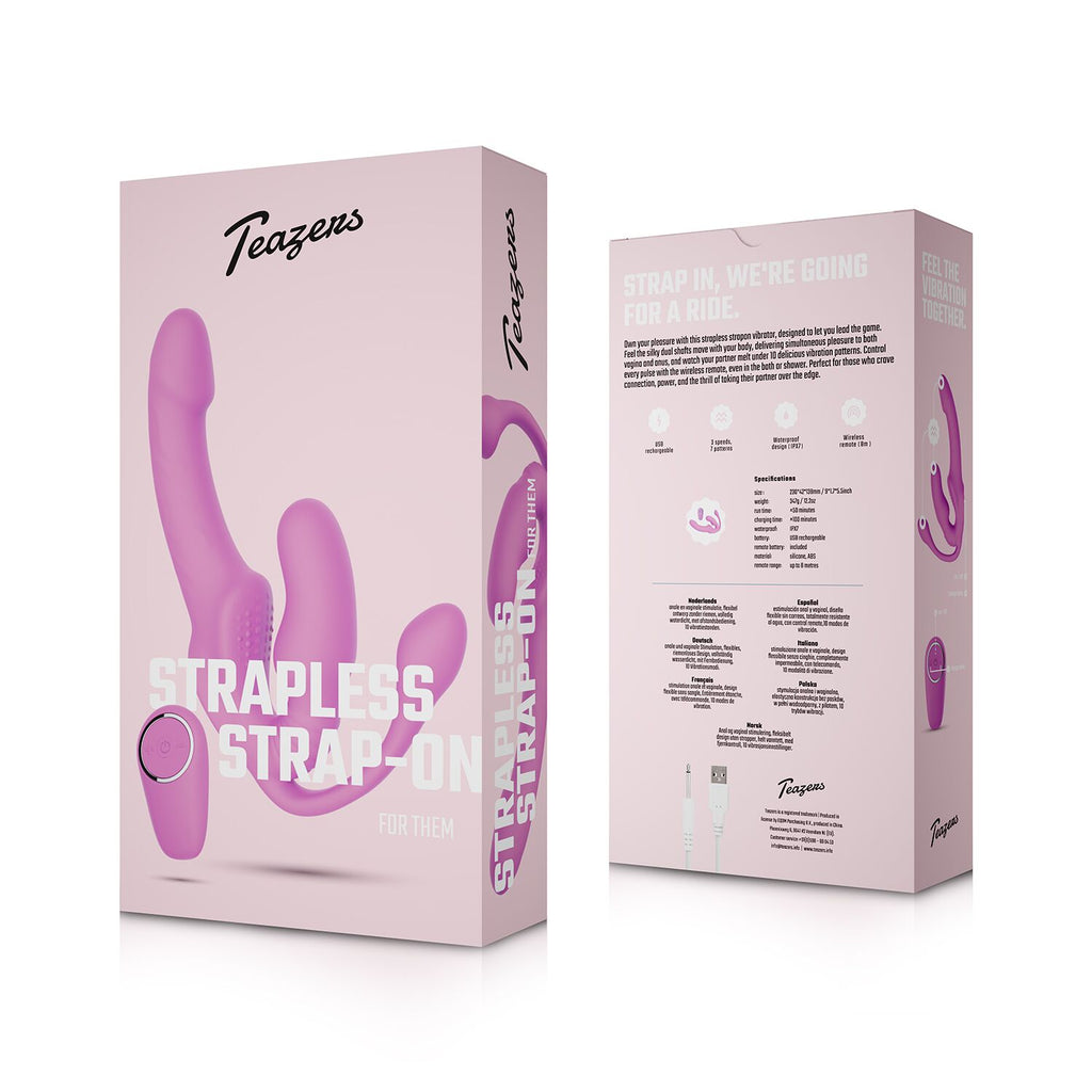 Безремінний страпон с анальною вставкою Teazers Strapless Strap-On with