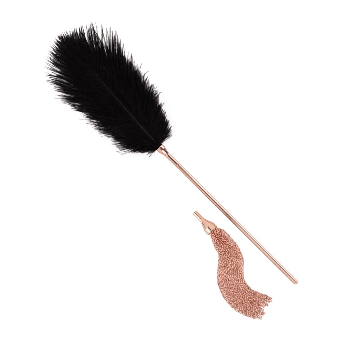 Лоскітка з металевим флогером Rosy Gold Feather Tickler &