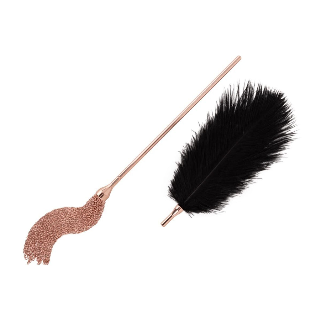 Лоскітка з металевим флогером Rosy Gold Feather Tickler &