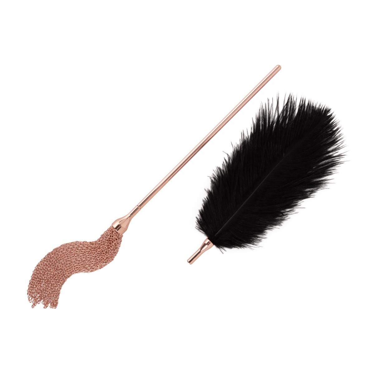 Лоскітка з металевим флогером Rosy Gold Feather Tickler &