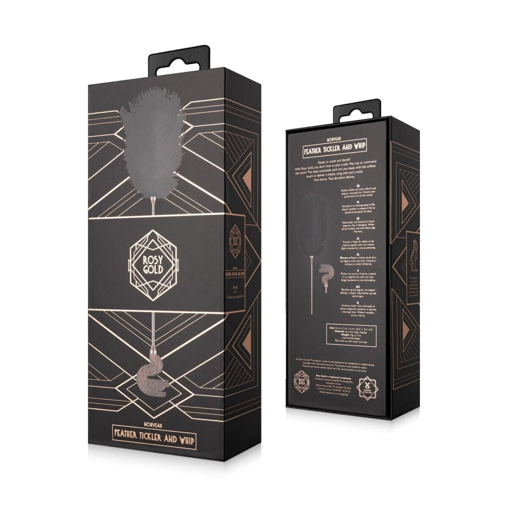 Лоскітка з металевим флогером Rosy Gold Feather Tickler &