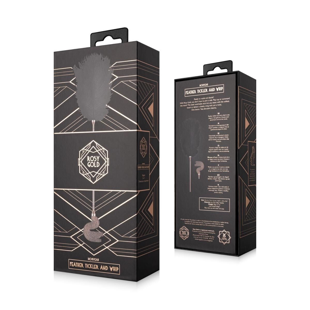 Лоскітка з металевим флогером Rosy Gold Feather Tickler &