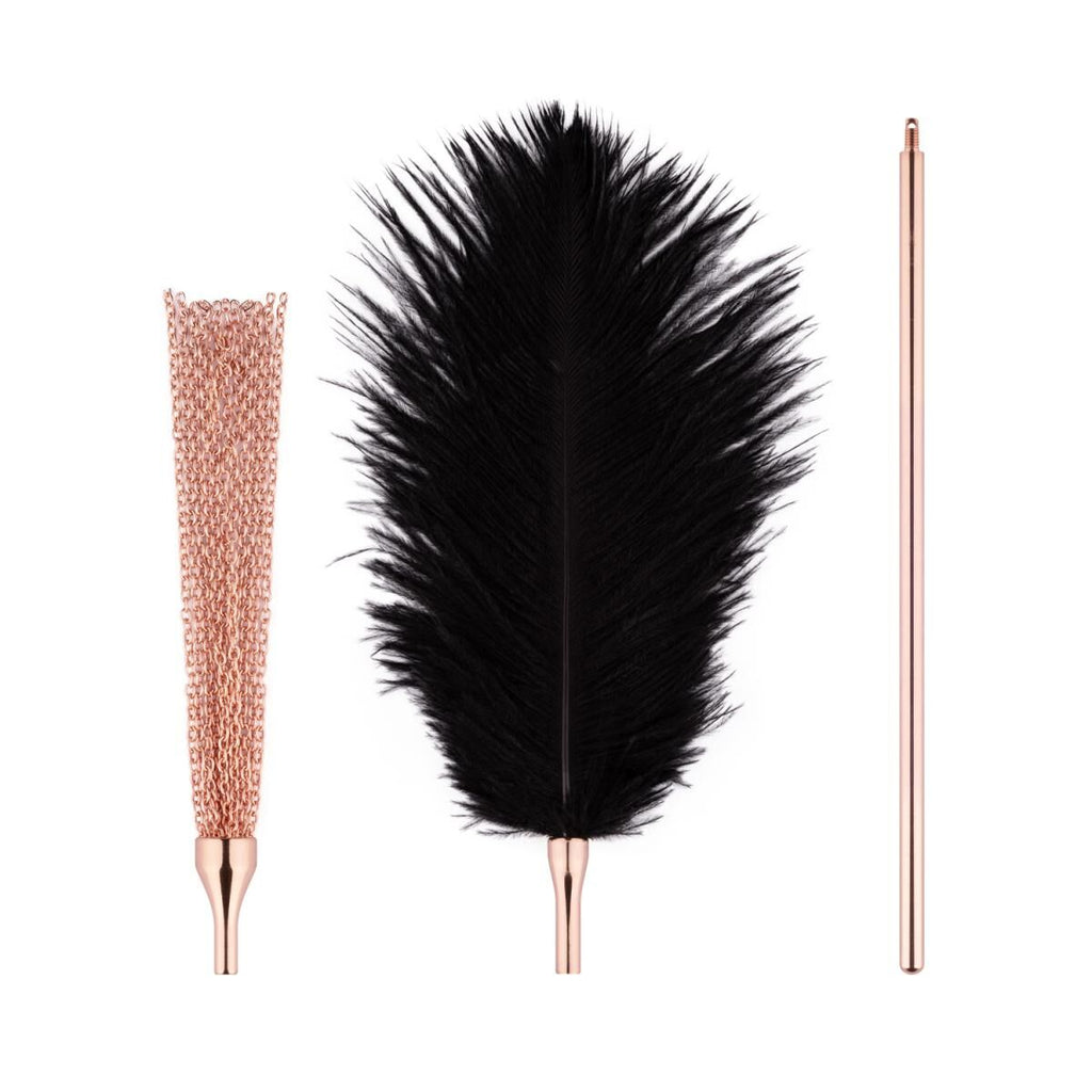Лоскітка з металевим флогером Rosy Gold Feather Tickler &