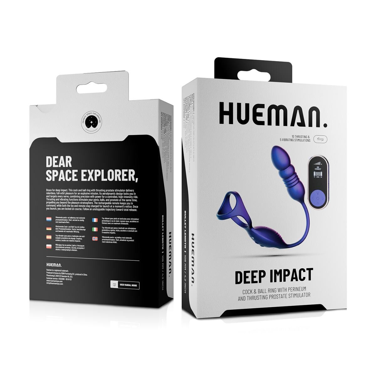 Анальний стимулятор з ерекційним кільцем Hueman Deep Impact