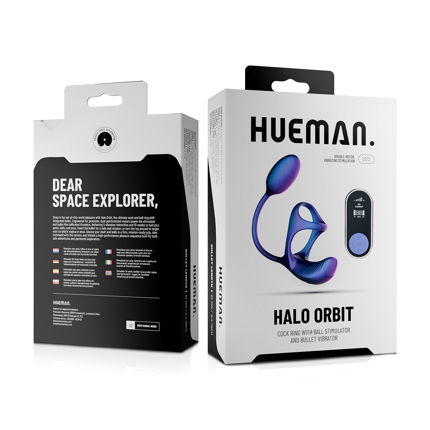 Віброяйце з ерекційним кільцем Hueman Halo Orbit