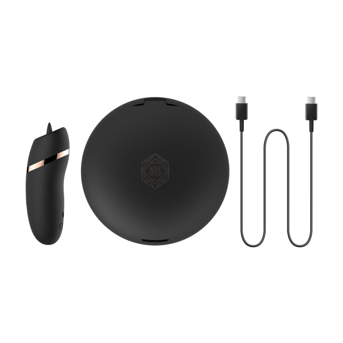 Мінівібратор з язичком Rosy Gold Vibrating & Licking Dual Stimulator